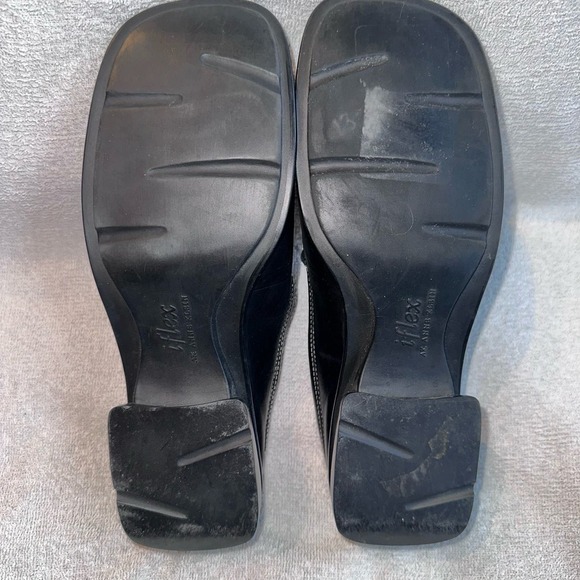 EUC Women’s Size 6M Anne Klein IFlex Leather Slip On Mule Clogs Black - Picture 6 of 8